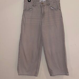 Pull & Bear light warm gray denim barrel leg jeans Sz 4